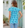 imageBlooming Jelly Womens White Blouse V Neck Ruffle Sleeve Flowy Shirts Dressy Casual Cute Summer TopsPrintblue