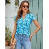 imageBlooming Jelly Womens White Blouse V Neck Ruffle Sleeve Flowy Shirts Dressy Casual Cute Summer TopsPrintblue