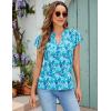 imageBlooming Jelly Womens White Blouse V Neck Ruffle Sleeve Flowy Shirts Dressy Casual Cute Summer TopsPrintblue