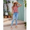 imageBlooming Jelly Womens White Blouse V Neck Ruffle Sleeve Flowy Shirts Dressy Casual Cute Summer TopsPrintpink