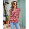 imageBlooming Jelly Womens White Blouse V Neck Ruffle Sleeve Flowy Shirts Dressy Casual Cute Summer TopsPrintpink