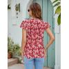 imageBlooming Jelly Womens White Blouse V Neck Ruffle Sleeve Flowy Shirts Dressy Casual Cute Summer TopsPrintpink
