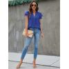 imageBlooming Jelly Womens White Blouse V Neck Ruffle Sleeve Flowy Shirts Dressy Casual Cute Summer TopsRoyal Blue