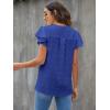 imageBlooming Jelly Womens White Blouse V Neck Ruffle Sleeve Flowy Shirts Dressy Casual Cute Summer TopsRoyal Blue