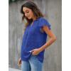 imageBlooming Jelly Womens White Blouse V Neck Ruffle Sleeve Flowy Shirts Dressy Casual Cute Summer TopsRoyal Blue