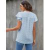 imageBlooming Jelly Womens White Blouse V Neck Ruffle Sleeve Flowy Shirts Dressy Casual Cute Summer TopsSky Blue