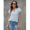 imageBlooming Jelly Womens White Blouse V Neck Ruffle Sleeve Flowy Shirts Dressy Casual Cute Summer TopsSky Blue