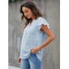 imageBlooming Jelly Womens White Blouse V Neck Ruffle Sleeve Flowy Shirts Dressy Casual Cute Summer TopsSky Blue