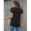 imageBlooming Jelly Womens White Blouse V Neck Ruffle Sleeve Flowy Shirts Dressy Casual Cute Summer TopsSolid Colorblack
