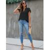 imageBlooming Jelly Womens White Blouse V Neck Ruffle Sleeve Flowy Shirts Dressy Casual Cute Summer TopsSolid Colorblack