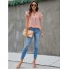 imageBlooming Jelly Womens White Blouse V Neck Ruffle Sleeve Flowy Shirts Dressy Casual Cute Summer TopsSolid Colorpink