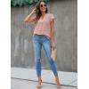 imageBlooming Jelly Womens White Blouse V Neck Ruffle Sleeve Flowy Shirts Dressy Casual Cute Summer TopsSolid Colorpink