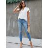imageBlooming Jelly Womens White Blouse V Neck Ruffle Sleeve Flowy Shirts Dressy Casual Cute Summer TopsSolid Colorwhite