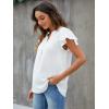 imageBlooming Jelly Womens White Blouse V Neck Ruffle Sleeve Flowy Shirts Dressy Casual Cute Summer TopsSolid Colorwhite