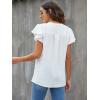 imageBlooming Jelly Womens White Blouse V Neck Ruffle Sleeve Flowy Shirts Dressy Casual Cute Summer TopsSolid Colorwhite