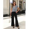 imageBlooming Jelly Womens White Blouse V Neck Ruffle Sleeve Flowy Shirts Dressy Casual Cute Summer TopsStripedblack and White