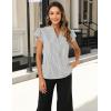 imageBlooming Jelly Womens White Blouse V Neck Ruffle Sleeve Flowy Shirts Dressy Casual Cute Summer TopsStripedgrey 01 and White