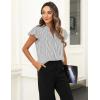 imageBlooming Jelly Womens White Blouse V Neck Ruffle Sleeve Flowy Shirts Dressy Casual Cute Summer TopsStripedgrey 01 and White