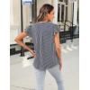 imageBlooming Jelly Womens White Blouse V Neck Ruffle Sleeve Flowy Shirts Dressy Casual Cute Summer TopsStripedgrey 02 and White