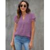 imageBlooming Jelly Womens White Blouse V Neck Ruffle Sleeve Flowy Shirts Dressy Casual Cute Summer TopsViolet