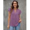 imageBlooming Jelly Womens White Blouse V Neck Ruffle Sleeve Flowy Shirts Dressy Casual Cute Summer TopsViolet