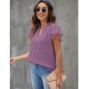 imageBlooming Jelly Womens White Blouse V Neck Ruffle Sleeve Flowy Shirts Dressy Casual Cute Summer TopsViolet