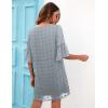 imageBlooming Jelly Womens White Dresses Short Sleeve V Neck Ruffle Cute Sun Dress Chiffon Flowy Shift Mini DressGrey