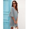 imageBlooming Jelly Womens White Dresses Short Sleeve V Neck Ruffle Cute Sun Dress Chiffon Flowy Shift Mini DressGrey