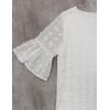 imageBlooming Jelly Womens White Dresses Short Sleeve V Neck Ruffle Cute Sun Dress Chiffon Flowy Shift Mini DressWhite