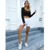 imageBlooming Jelly Womens Workout Long Sleeve Yoga TShirt Athletic Tee Slim Fit Sexy Yoga Shirt Cropped TopsBlack