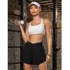 imageBlooming Jelly Womens Workout Shorts Athletic Running Shorts Crossover High Waisted Gym Shorts with Zipper Pockets 25quotBlack