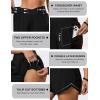 imageBlooming Jelly Womens Workout Shorts Athletic Running Shorts Crossover High Waisted Gym Shorts with Zipper Pockets 25quotBlack