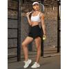 imageBlooming Jelly Womens Workout Shorts Athletic Running Shorts Crossover High Waisted Gym Shorts with Zipper Pockets 25quotBlack