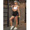 imageBlooming Jelly Womens Workout Shorts Athletic Running Shorts Crossover High Waisted Gym Shorts with Zipper Pockets 25quotBlack and White