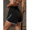 imageBlooming Jelly Womens Workout Shorts Athletic Running Shorts Crossover High Waisted Gym Shorts with Zipper Pockets 25quotBlack and White