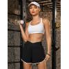 imageBlooming Jelly Womens Workout Shorts Athletic Running Shorts Crossover High Waisted Gym Shorts with Zipper Pockets 25quotBlack and White
