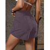 imageBlooming Jelly Womens Workout Shorts Athletic Running Shorts Crossover High Waisted Gym Shorts with Zipper Pockets 25quotCoffee