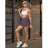 imageBlooming Jelly Womens Workout Shorts Athletic Running Shorts Crossover High Waisted Gym Shorts with Zipper Pockets 25quotCoffee