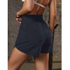 imageBlooming Jelly Womens Workout Shorts Athletic Running Shorts Crossover High Waisted Gym Shorts with Zipper Pockets 25quotDark Blue