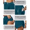 imageBlooming Jelly Womens Workout Shorts Athletic Running Shorts Crossover High Waisted Gym Shorts with Zipper Pockets 25quotDark Cyan