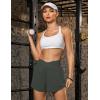 imageBlooming Jelly Womens Workout Shorts Athletic Running Shorts Crossover High Waisted Gym Shorts with Zipper Pockets 25quotDark Green