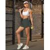 imageBlooming Jelly Womens Workout Shorts Athletic Running Shorts Crossover High Waisted Gym Shorts with Zipper Pockets 25quotDark Green