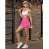 imageBlooming Jelly Womens Workout Shorts Athletic Running Shorts Crossover High Waisted Gym Shorts with Zipper Pockets 25quotHot Pink