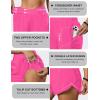 imageBlooming Jelly Womens Workout Shorts Athletic Running Shorts Crossover High Waisted Gym Shorts with Zipper Pockets 25quotHot Pink