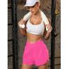 imageBlooming Jelly Womens Workout Shorts Athletic Running Shorts Crossover High Waisted Gym Shorts with Zipper Pockets 25quotHot Pink