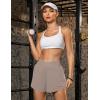 imageBlooming Jelly Womens Workout Shorts Athletic Running Shorts Crossover High Waisted Gym Shorts with Zipper Pockets 25quotKhaki