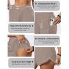 imageBlooming Jelly Womens Workout Shorts Athletic Running Shorts Crossover High Waisted Gym Shorts with Zipper Pockets 25quotKhaki