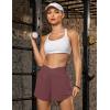 imageBlooming Jelly Womens Workout Shorts Athletic Running Shorts Crossover High Waisted Gym Shorts with Zipper Pockets 25quotMaroon