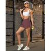 imageBlooming Jelly Womens Workout Shorts Athletic Running Shorts Crossover High Waisted Gym Shorts with Zipper Pockets 25quotMaroon