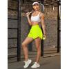 imageBlooming Jelly Womens Workout Shorts Athletic Running Shorts Crossover High Waisted Gym Shorts with Zipper Pockets 25quotNeon Green